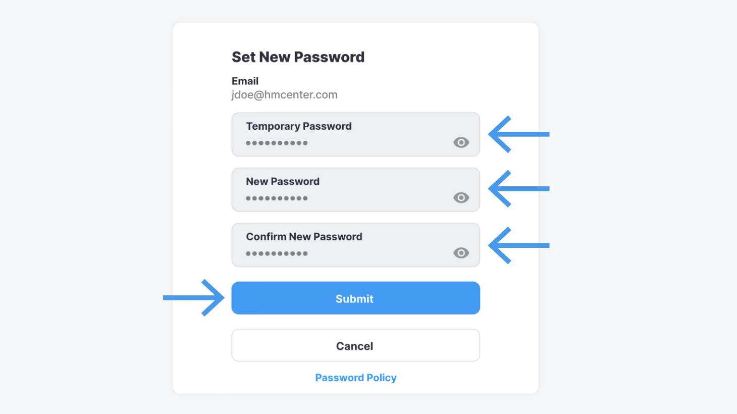 MySOZO Set New Password 5.0